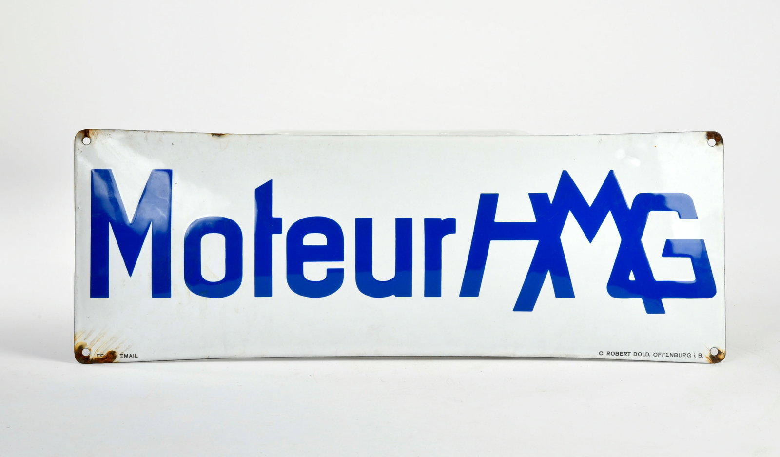 Monteur HMG, Emailschild: Monteur HMG, Emailschild, 55x20 cm, Z 1-2