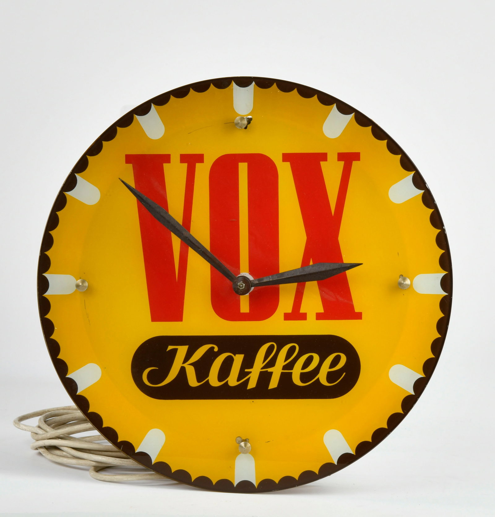 Vox Kaffee Werbeuhr: Vox Kaffee Werbeuhr, 40 cm Durchmesser, Z 2