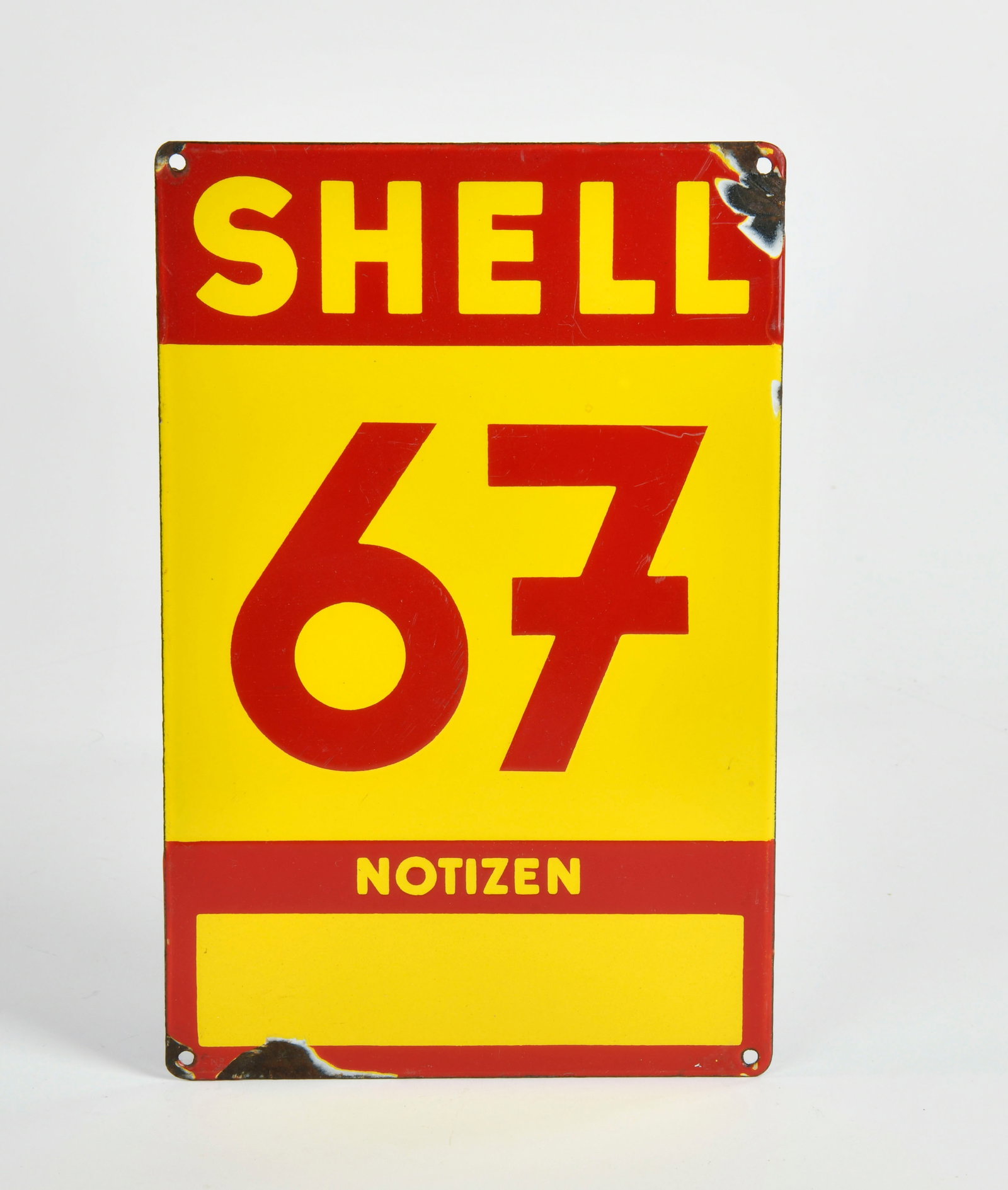 Shell 67, Emailschild: Shell 67, Emailschild, 28x18 cm, Z 2