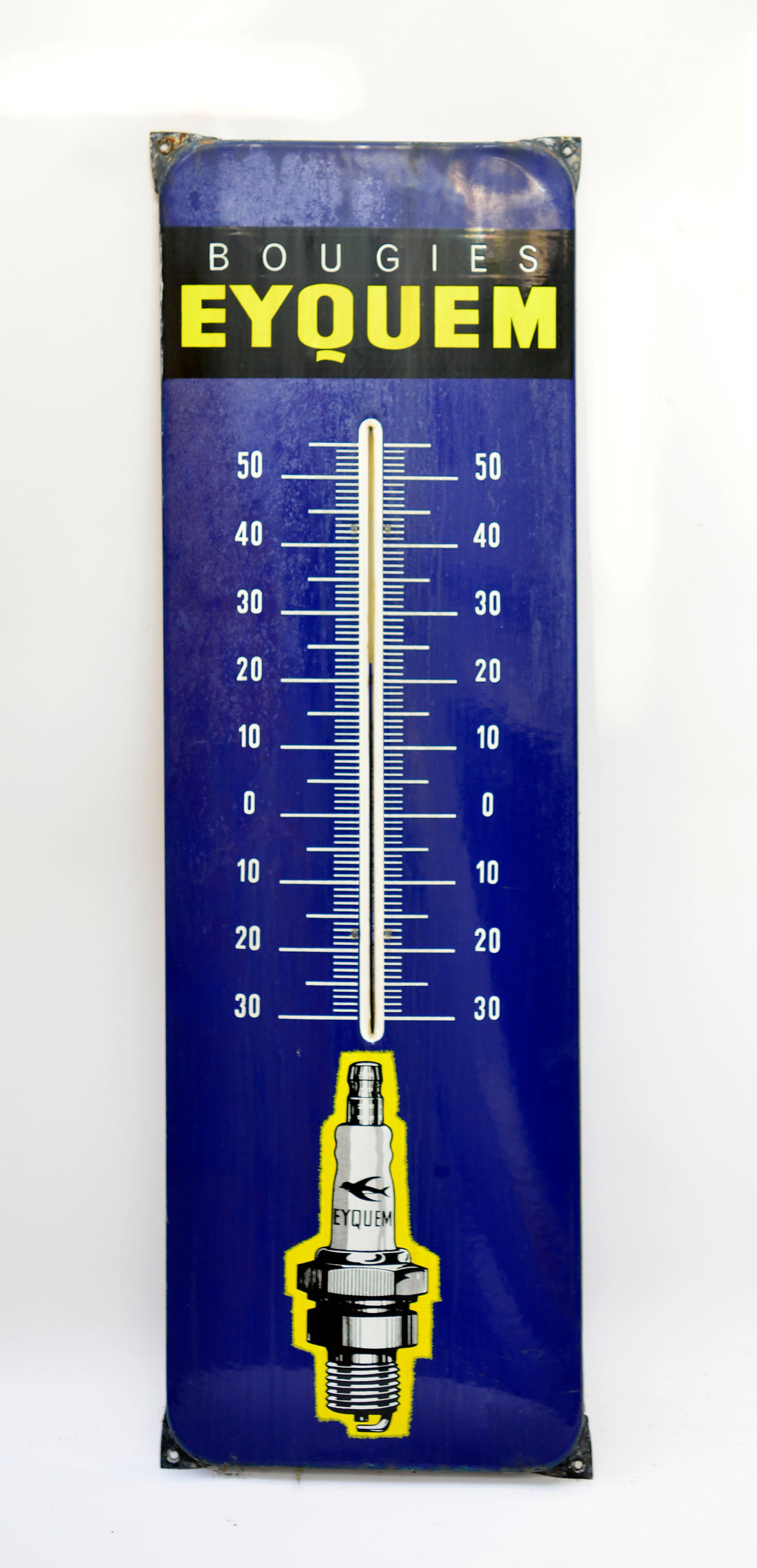 Bougies Eyquem Thermometer: Bougies Eyquem Thermometer, Emailschild, 100x31 cm, Z 2