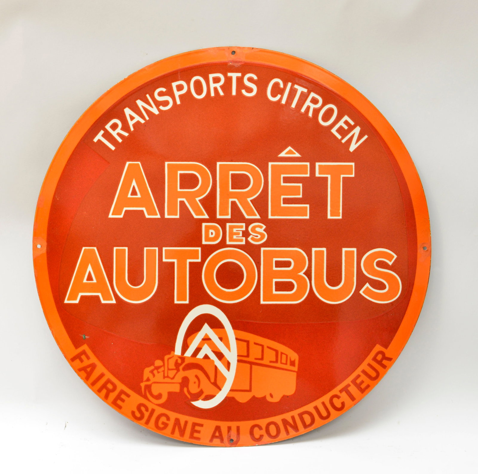 Transports Citroen Arret Des Autobus, Emailschild (1 of 2)