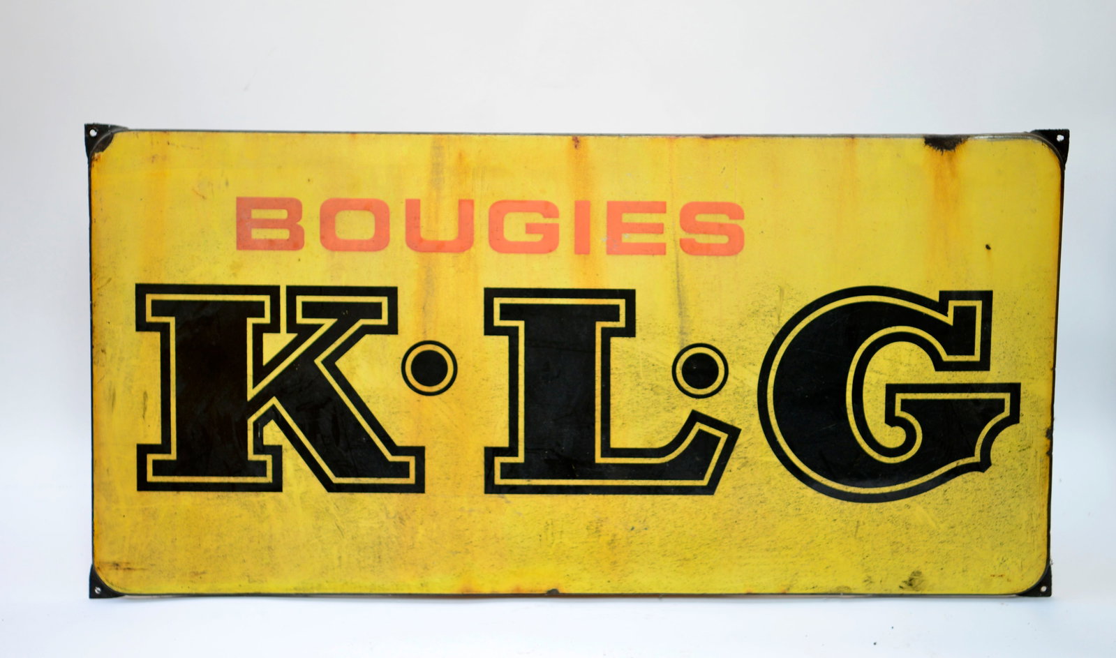 Bougies KLG, Emailschild: Bougies KLG, Emailschild, 99x48 cm, Z 2-3