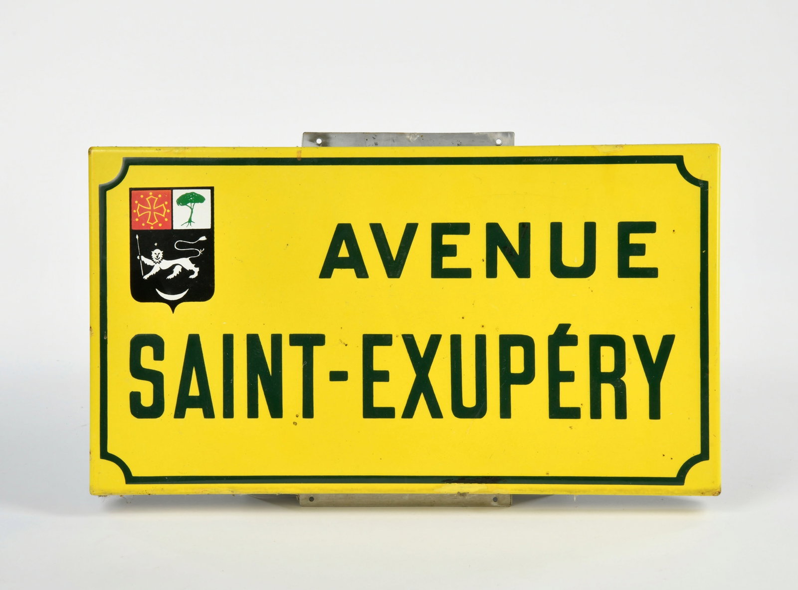 Avenue Saint-Exupery, Emailschild: Avenue Saint-Exupery, Emailschild, 45x25 cm, abgekantet, Z 2