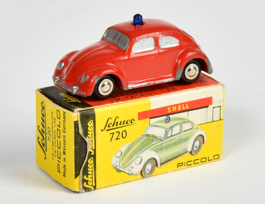 Schuco Piccolo, 720 VW Kafer, Feuerwehr: Schuco Piccolo, 720 VW Kafer, Feuerwehr, W.-Germany, 1:90, Okt, min. LM, Z 1-2