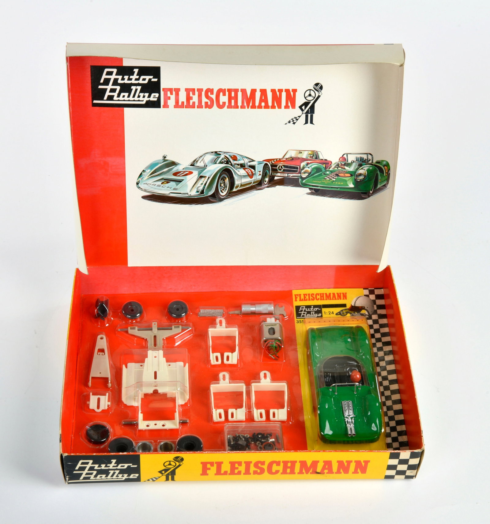 Fleischmann, Auto Rallye Lotus Type 40 Ford Race Model: Fleischmann, Auto Rallye Lotus Type 40 Ford Race Model, 1:24, W.-Germany, Okt, Z 1