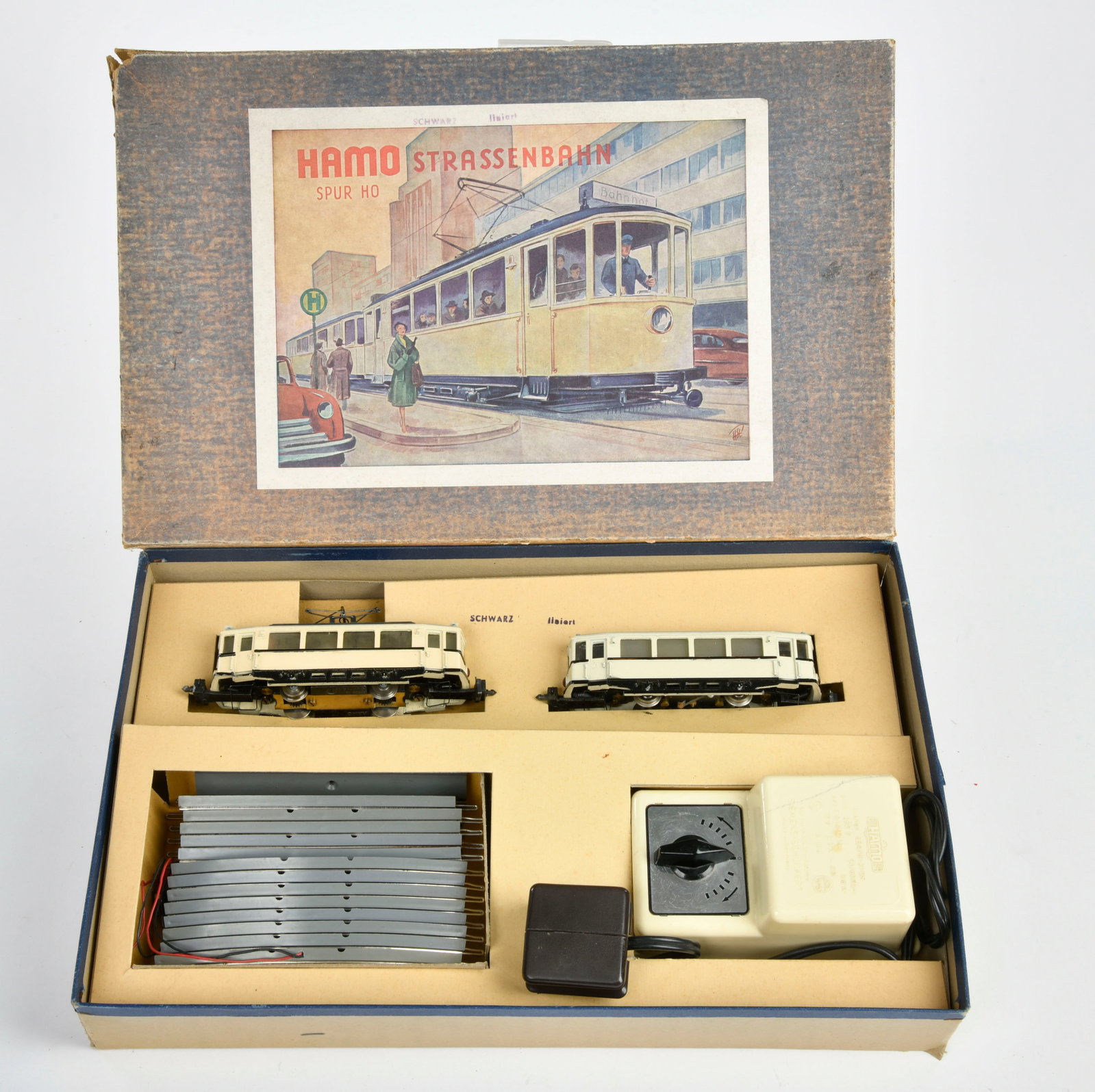 Hamo, Strassenbahn: Hamo, Strassenbahn, mit Trafo, H0, Funktion ok, Okt, Z 1-