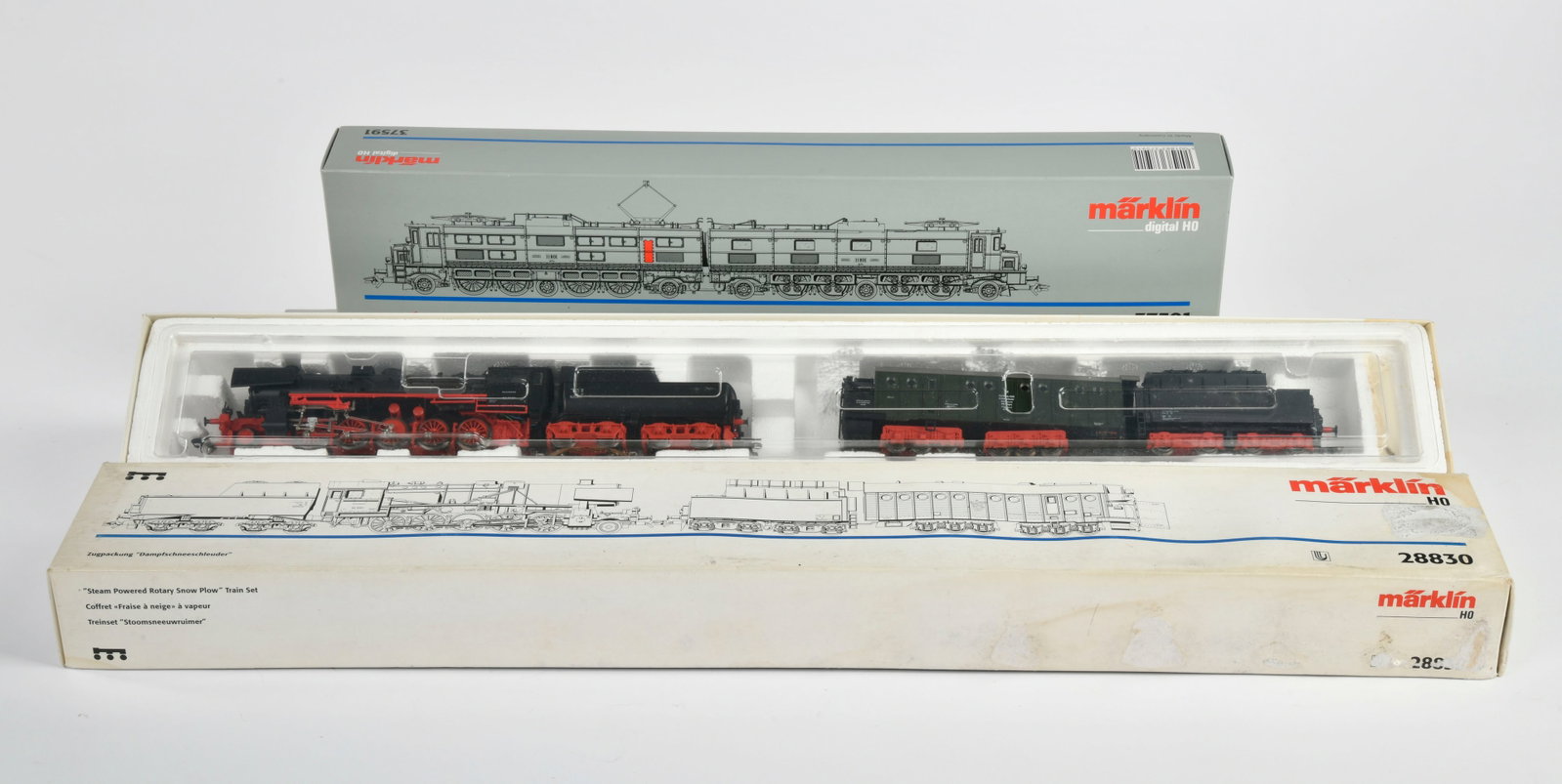 Marklin, 37591Ae 8/14 der SBB & 28830 Zugpackung Dampfschneeschleuder: Marklin, 37591Ae 8/14 der SBB & 28830 Zugpackung Dampfschneeschleuder, H0, Okt Z 1-2, Z 1