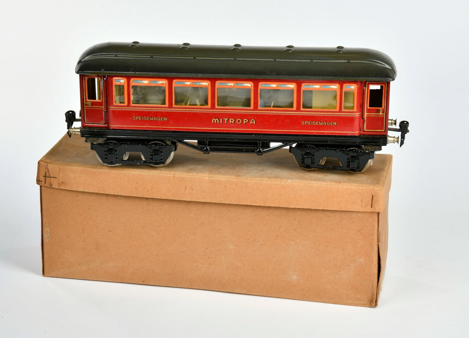 Marklin, Speisewagen 1886/1/G: Marklin, Speisewagen 1886/1/G, Spur 1, mit Inneneinrichtung, 4 Figuren, Okt, Z 1