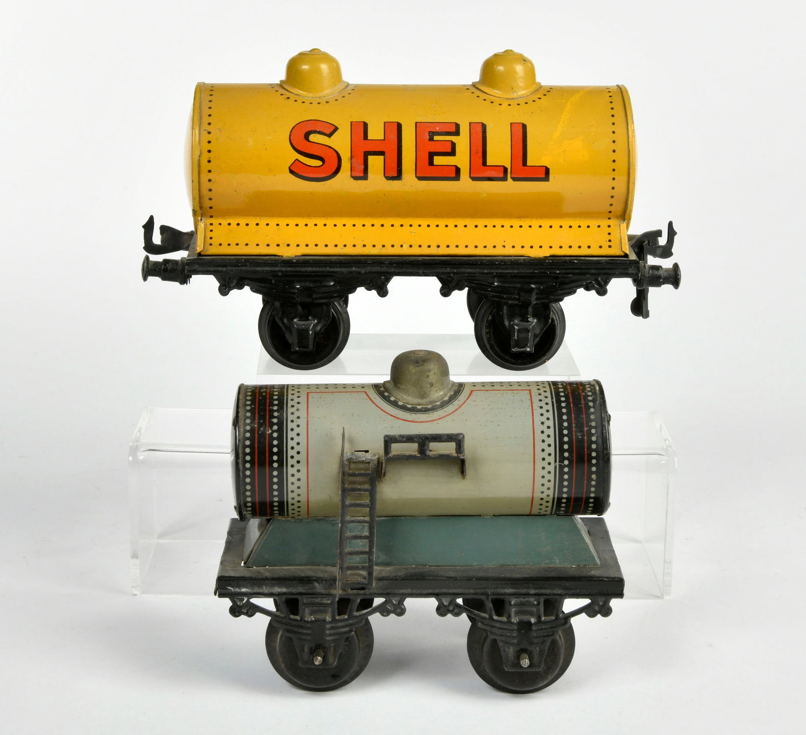Bing, 2 Kesselwagen, Shell u.a.: Bing, 2 Kesselwagen, Shell u.a., Spur 1, LM, Z 2-3