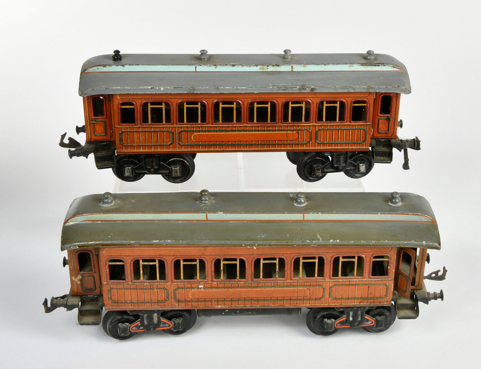Bing, 2 Personenwagen: Bing, 2 Personenwagen, Germany VK, Spur 1, 34,5 cm, mit Inneneinrichtung, LM, Z 3