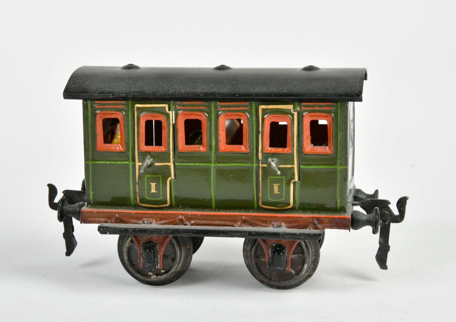 Marklin, Abteilwagen: Marklin, Abteilwagen, Spur 1, Germany VK, 15,5 cm, min. LM, 3 Figuren