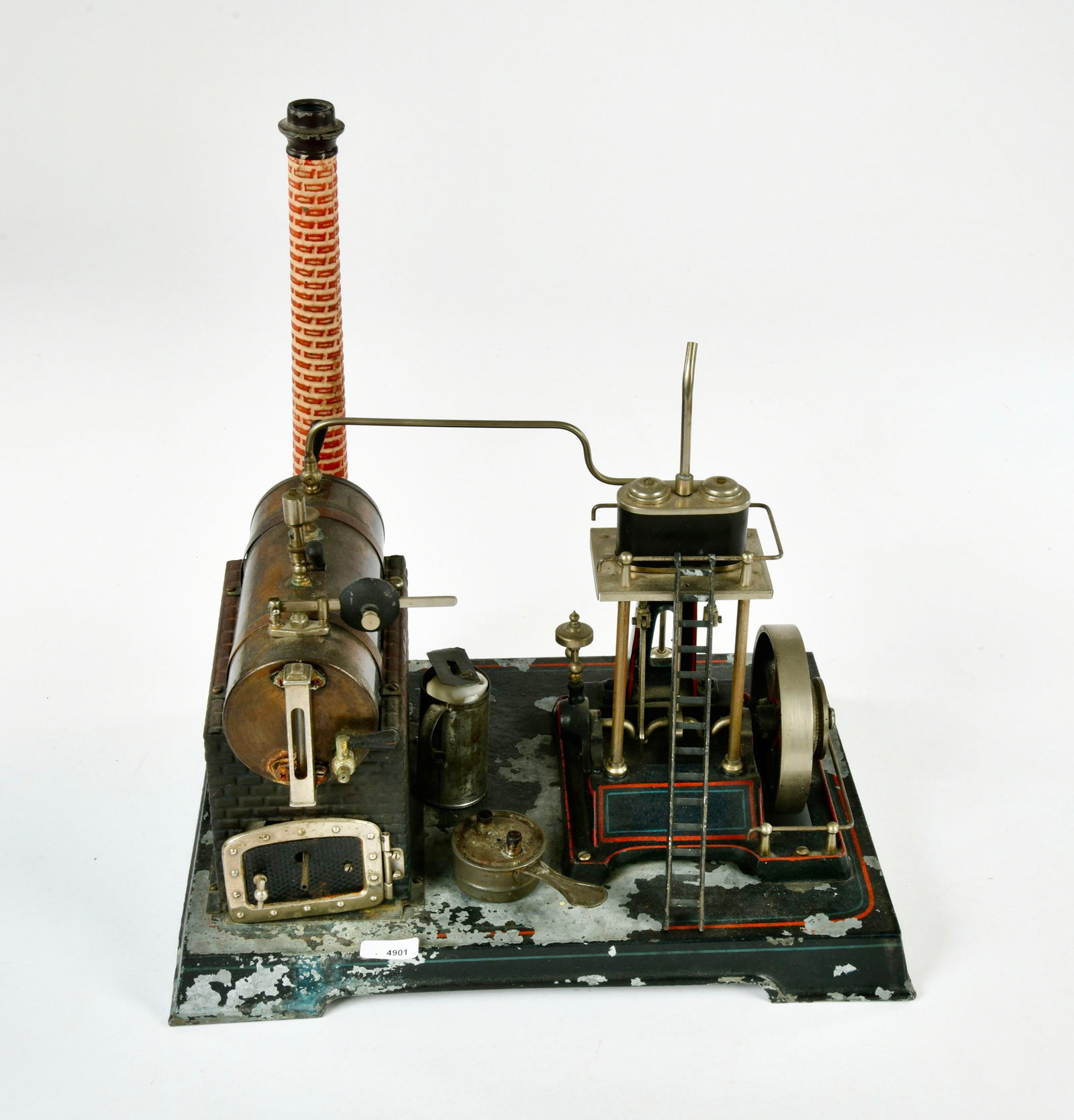Doll, Schiffsdampfmaschine: Doll, Schiffsdampfmaschine, Germany VK, 33x25x34 cm, mit Zubehor, LM an Grundplatte
