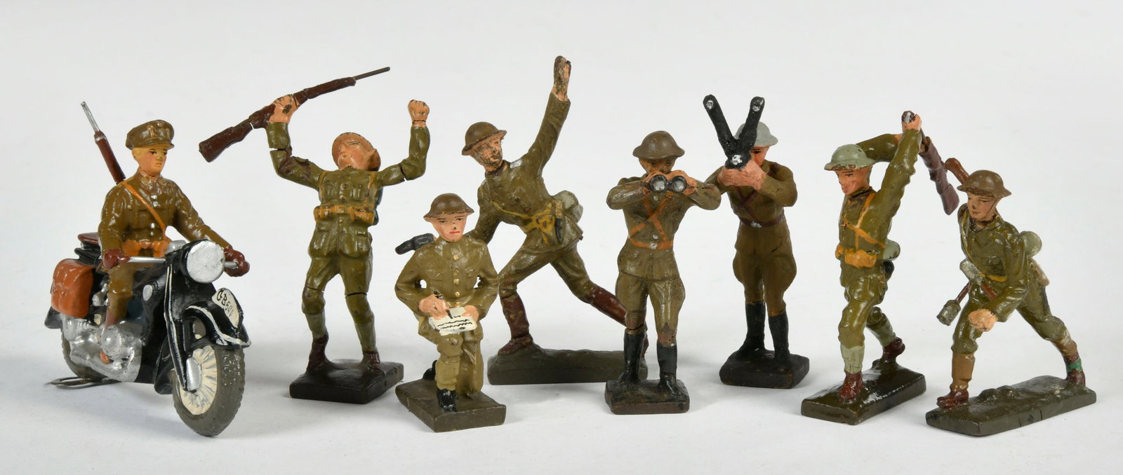 Lineol, englische Soldaten im Kampfgeschehen und Krad: Lineol, englische Soldaten im Kampfgeschehen und Krad, Germany VK, 7,5 cm, Masse, Z 2