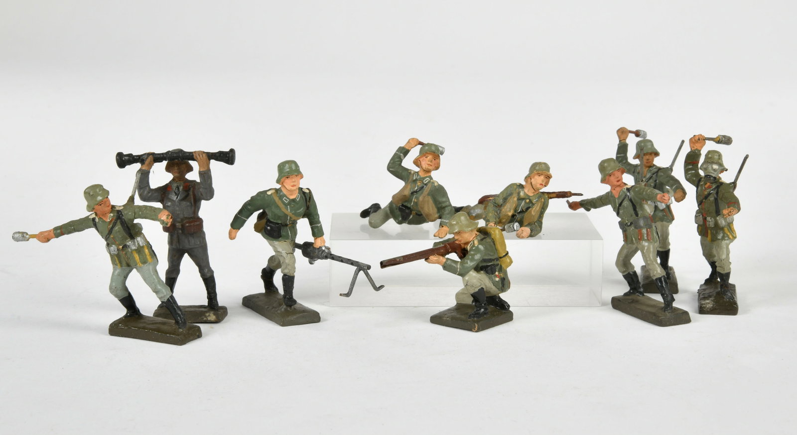 Lineol, Soldaten im Kampfgeschehen: Lineol, Soldaten im Kampfgeschehen, Germany VK, 7,5 cm, Masse, LM, Z 2-3