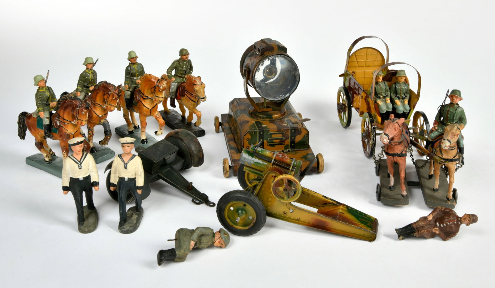 Tippco, Scheinwerfer, Kutsche, Reiter u.a.: Tippco, Scheinwerfer, Kutsche, Reiter u.a., Germany VK, 7cm Serie, Z 2-3