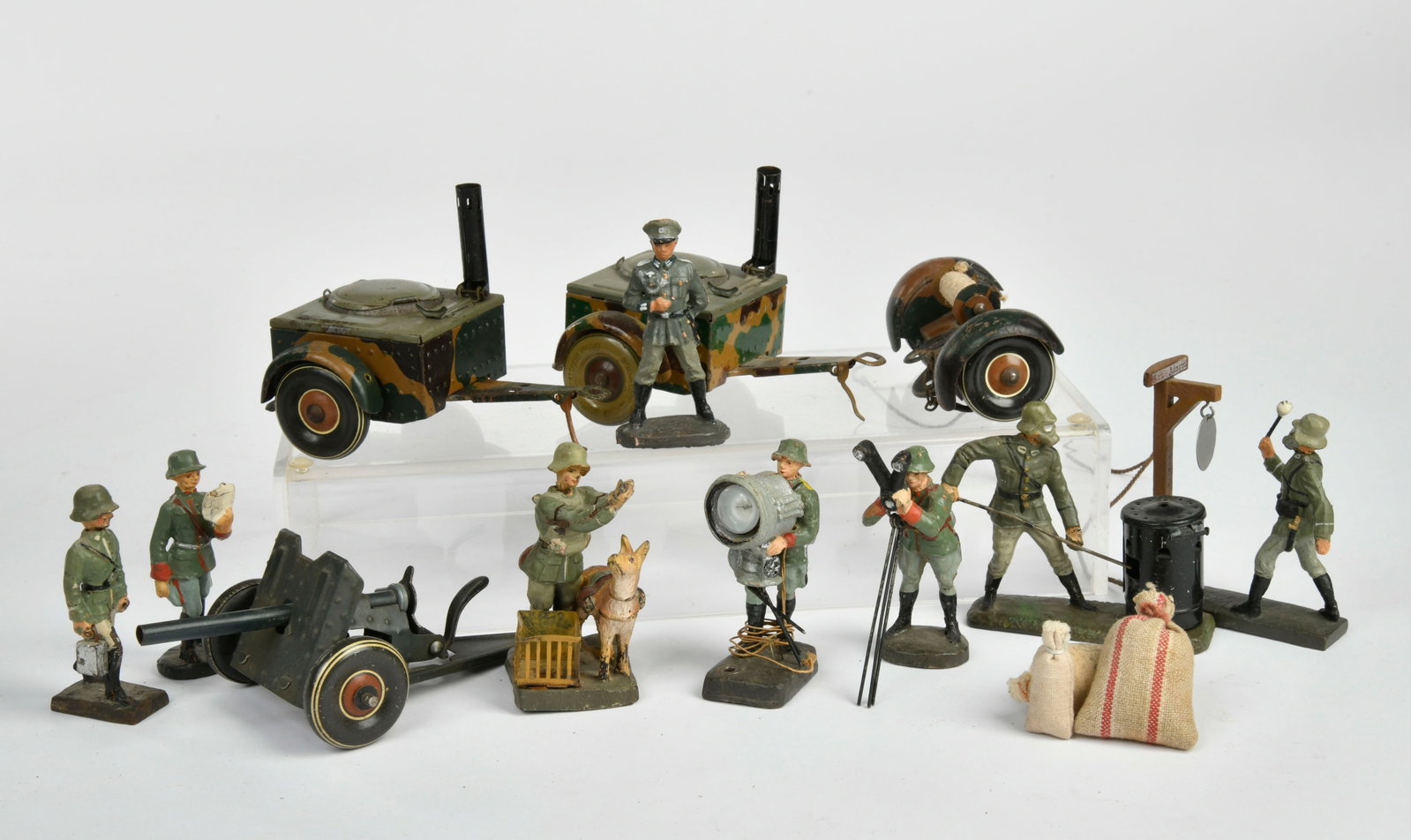 Tippco u.a., Feldkuche, Geschutz, diverse Soldaten usw.: Tippco u.a., Feldkuche, Geschutz, diverse Soldaten usw., Germany VK, 7,5 cm, Z 2-3