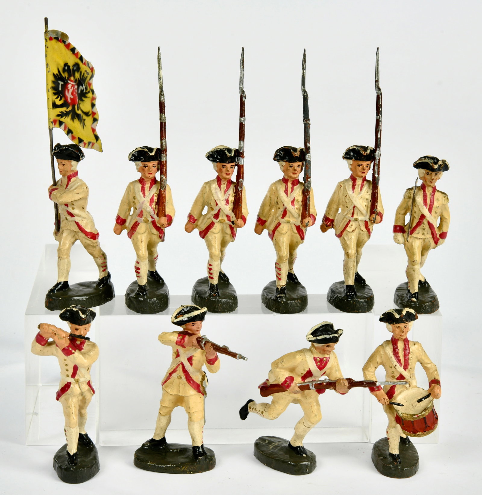 Elastolin, 10 osterreichische Soldaten, siebenjahriger Krieg: Elastolin, 10 osterreichische Soldaten, siebenjahriger Krieg, Germany VK, Masse, 7 cm, Z 1