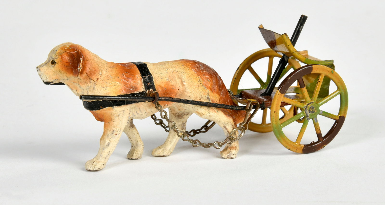 Elastolin, Paukerwagen mit Hund: Elastolin, Paukerwagen mit Hund, Germany VK, Masse, Blech, Z 1