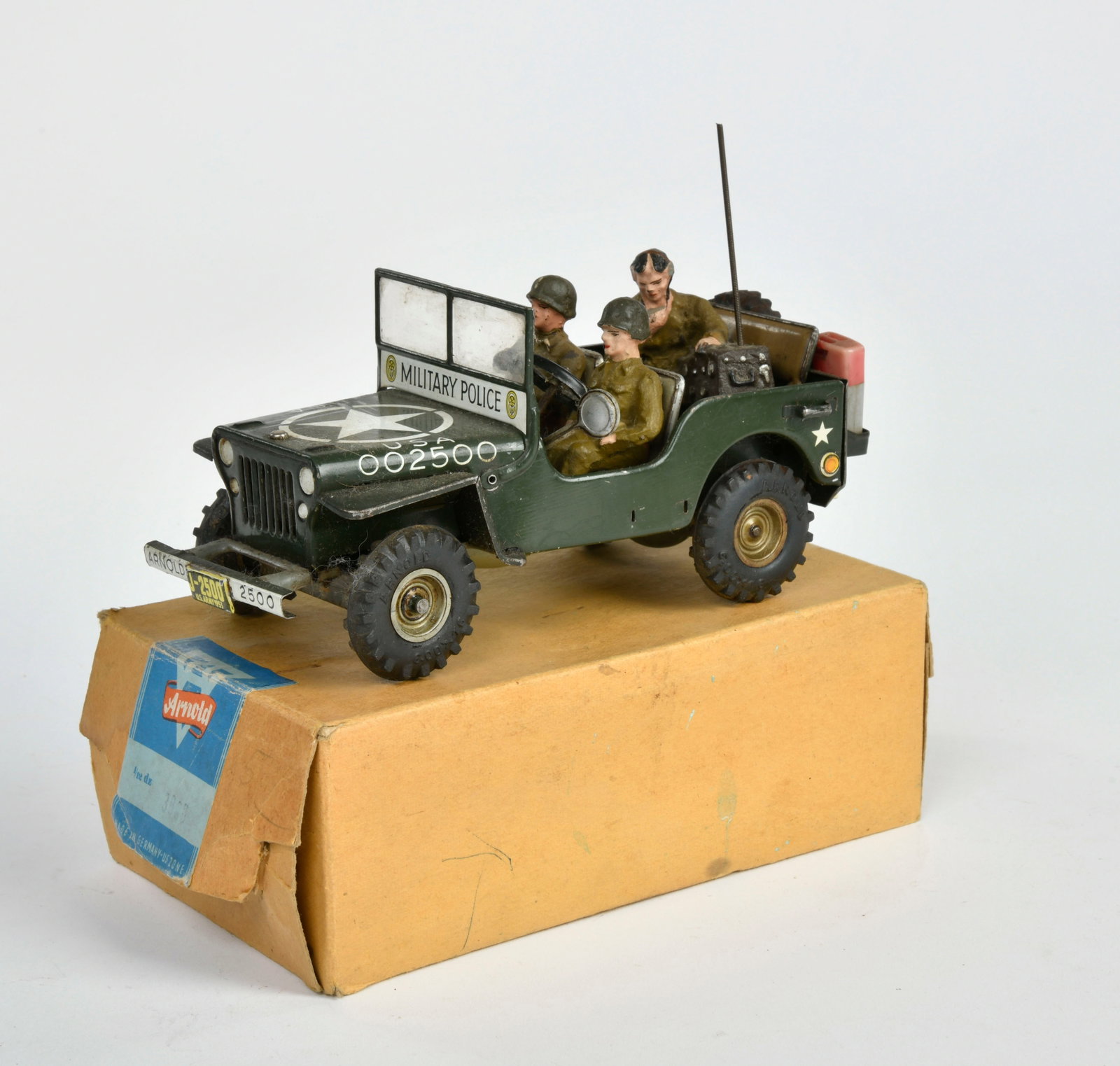 Arnold, Military Police Jeep 2500: Arnold, Military Police Jeep 2500, W.-Germany, 17 cm, Blech, UW defekt, Okt, Z 2-
