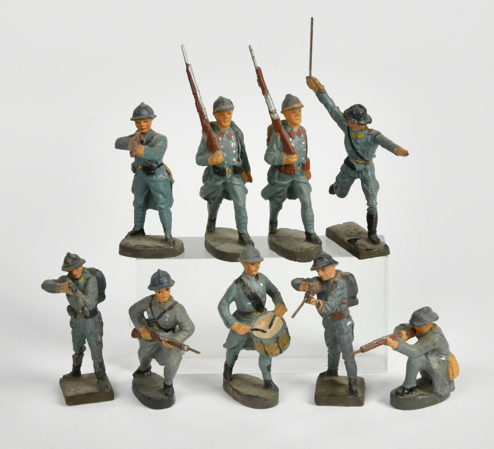 Elastolin, Lineol, franzosische Soldaten: Elastolin, Lineol, franzosische Soldaten, Germany VK, 7,5 cm, Z 2