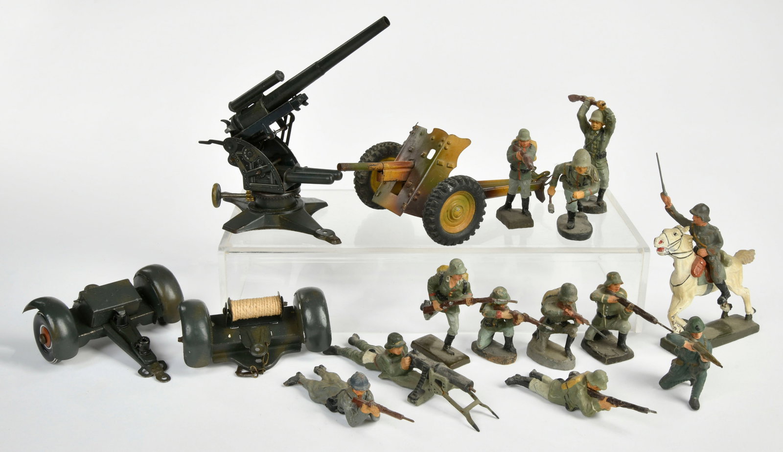 Tippco, Elastolin u.a., Soldaten im Kampf: Tippco, Elastolin u.a., Soldaten im Kampf, Germany VK, 7 cm Serie, LM, Z 2-3