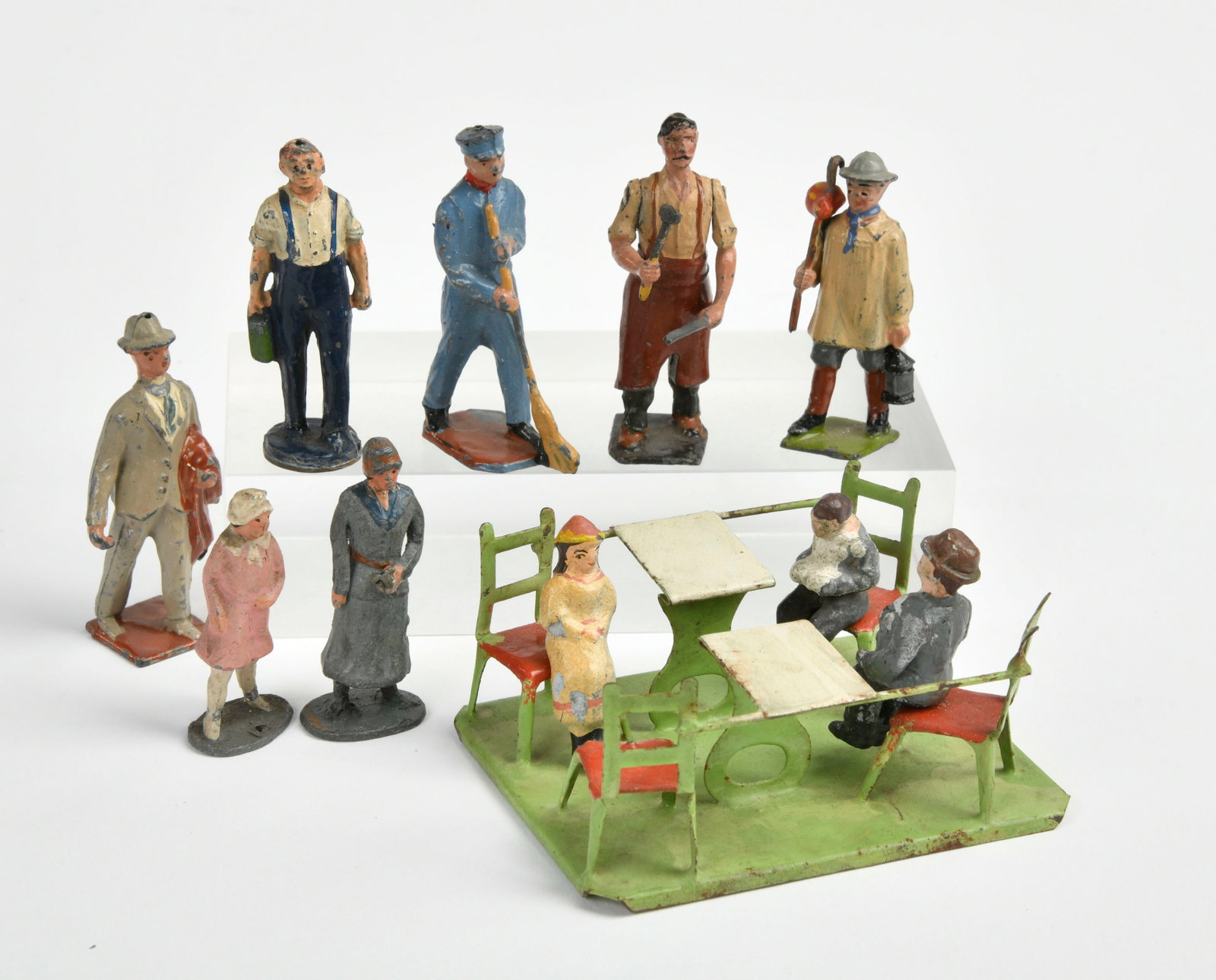 Sitzgruppe, Bahnsteigfiguren: Sitzgruppe, Bahnsteigfiguren, Germany VK, 4-5,5 cm, Zinn, LM