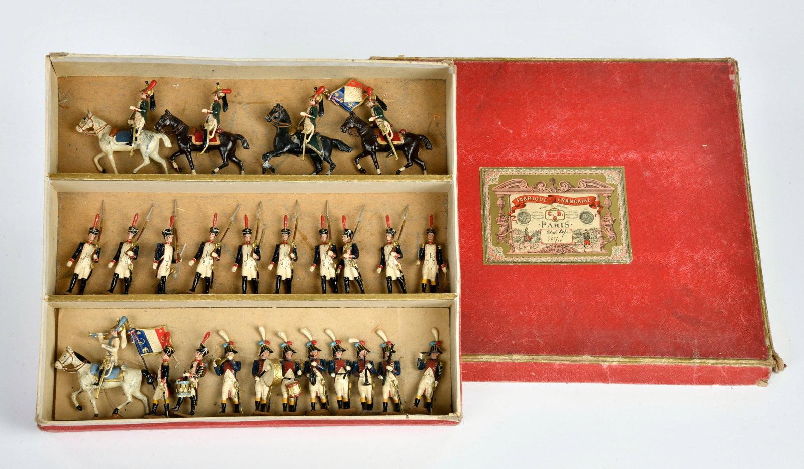 CBG Paris, Napoleonische Soldaten Set: CBG Paris, Napoleonische Soldaten Set, France, 6 cm, Zinn, Okt mit Altersspuren, sonst sehr guter Zustand