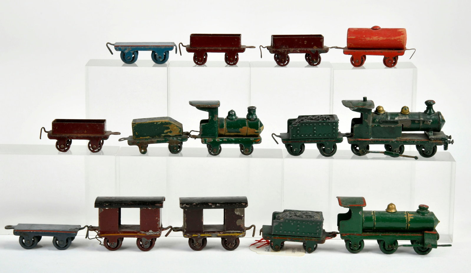 Plank, 3 Miniatur Zuge: Plank, 3 Miniatur Zuge, Germany VK, Loks 5-8 cm, Druckguss, Blech, LM