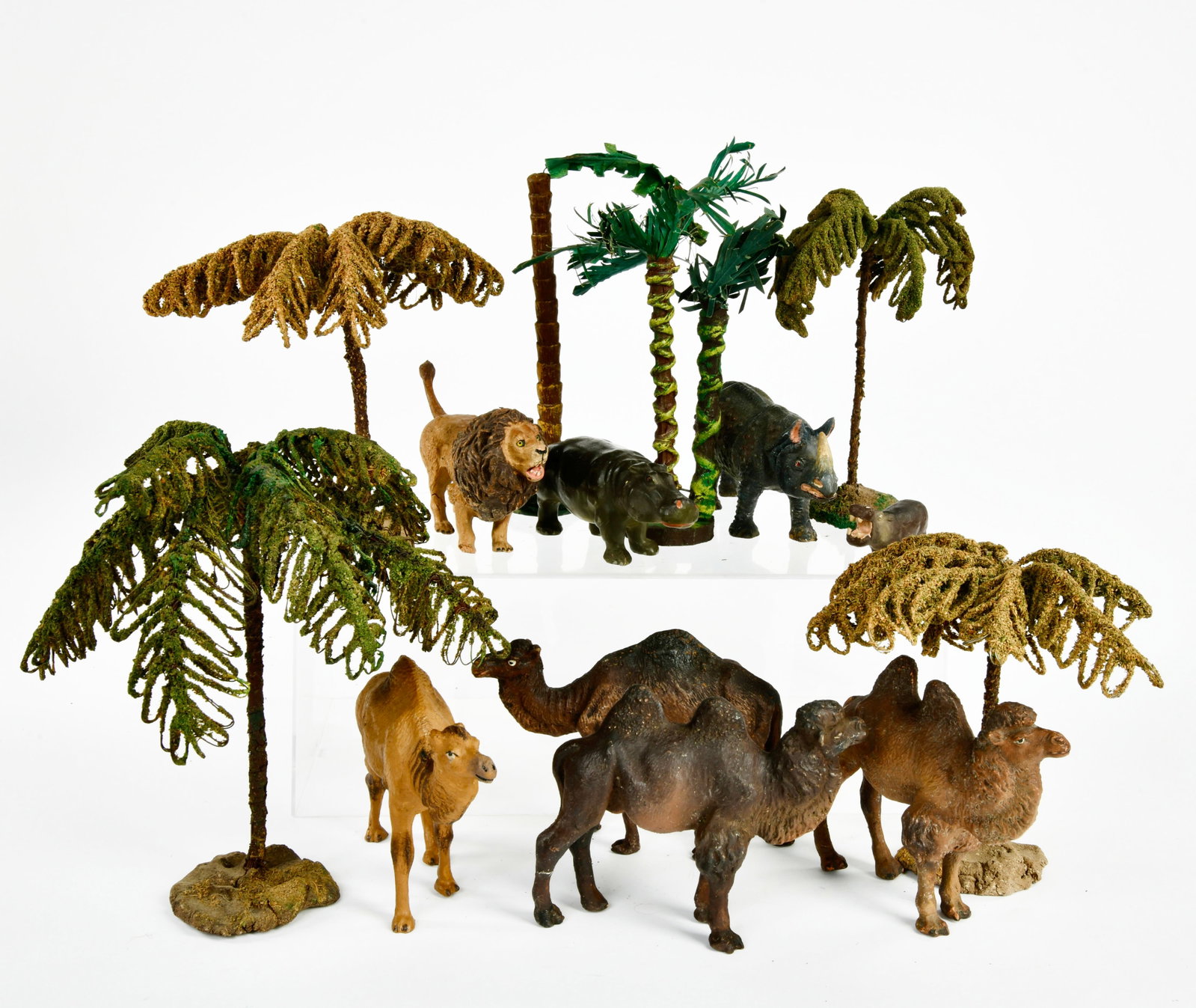 Konvolut Tiere, Baume: Konvolut Tiere, Baume, Masse, Holz, 7 cm Serie, sehr dekorativ, Z 1-2