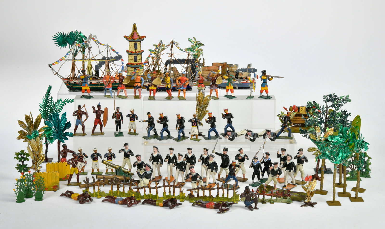 Matrosen, Boxer Rebellion, Kampfgeschehen, Heyde/Haffner Zinnfiguren: Matrosen, Boxer Rebellion, Kampfgeschehen, Heyde/Haffner Zinnfiguren, umfangreich, Germany VK, teilw. Beschadigungen, gemischter Zustand