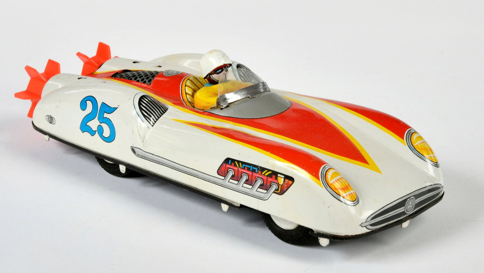 TN Nomura, Mercedes Rocket Car 25: TN Nomura, Mercedes Rocket Car 25, Japan, 23 cm, Friktion ok, Z 2