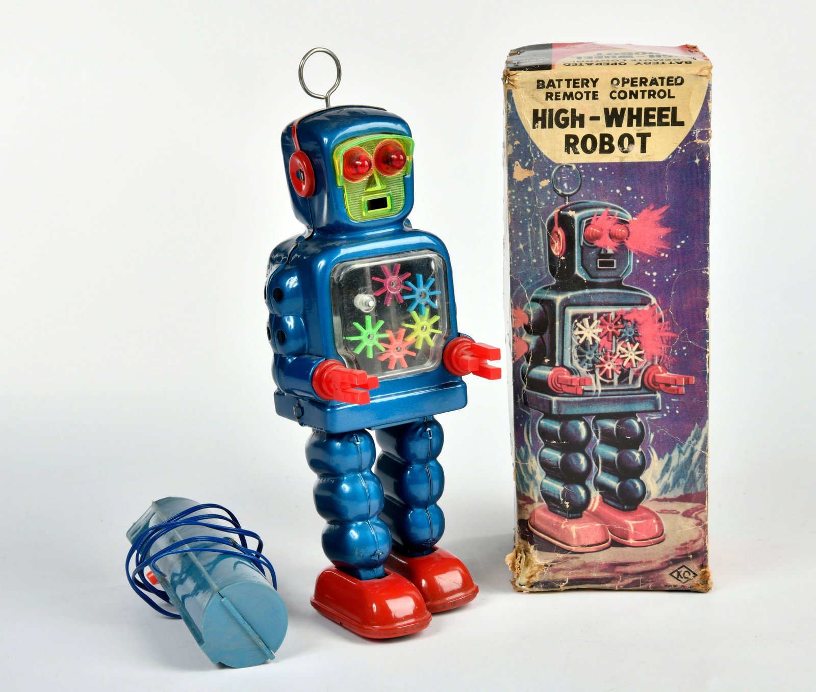 KO, High Wheel Robot: KO, High Wheel Robot, Japan, 24 cm, Blech, Fernbedienung lose, dadurch keine Funktion, min. LM, Okt, Z 2