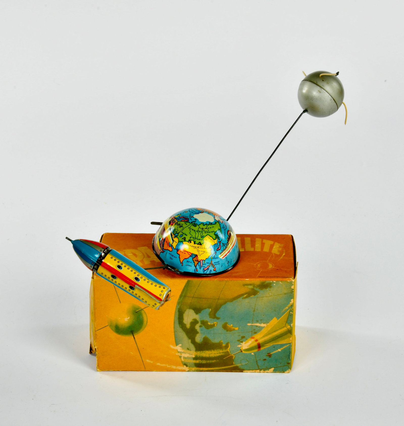 PN Niedermeier, Space Satellite: PN Niedermeier, Space Satellite, W.-Germany, Rakete 9 cm, Blech, Antrieb ok, min. LM, Okt Z 2, Z 2