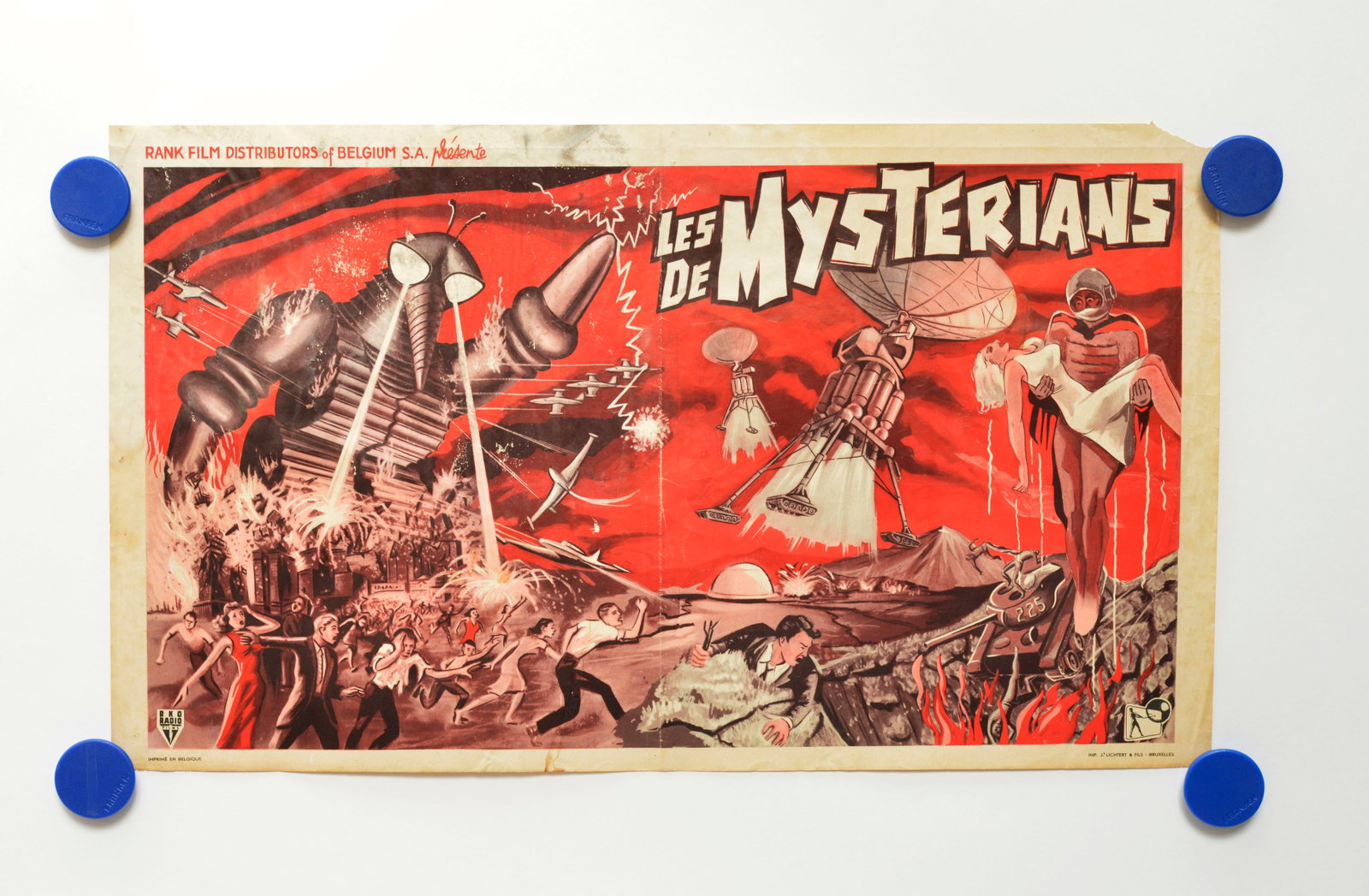 Kino Plakat, Les Mysterians: Kino Plakat, Les Mysterians, 52 x 35 cm, Belgium, 60er Jahre, fehlende Ecke oben rechts, sonst Z 2