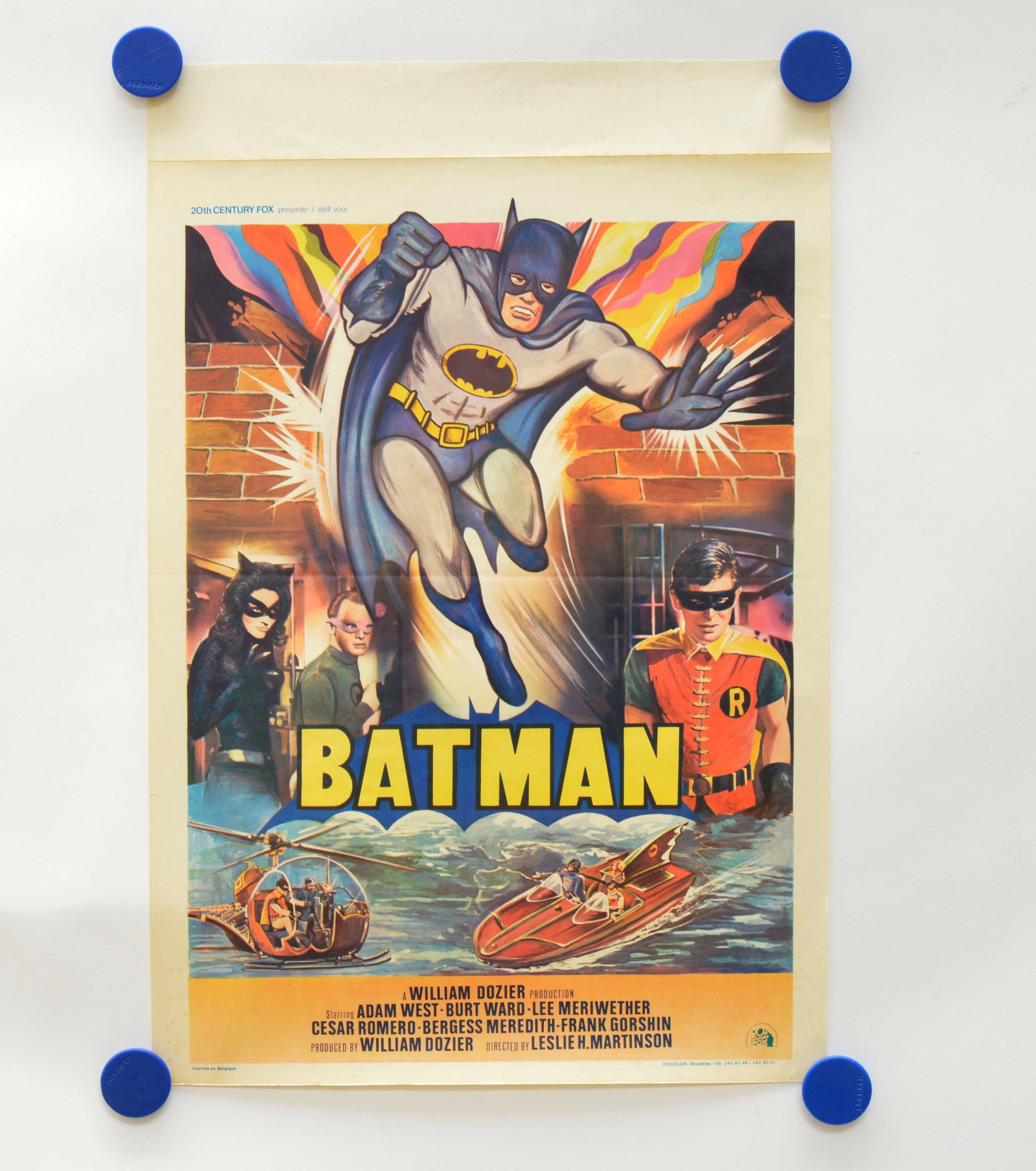Kino Plakat, Batman: Kino Plakat, Batman, 50 x 35 cm, Belgium, 70er Jahre, Z 1