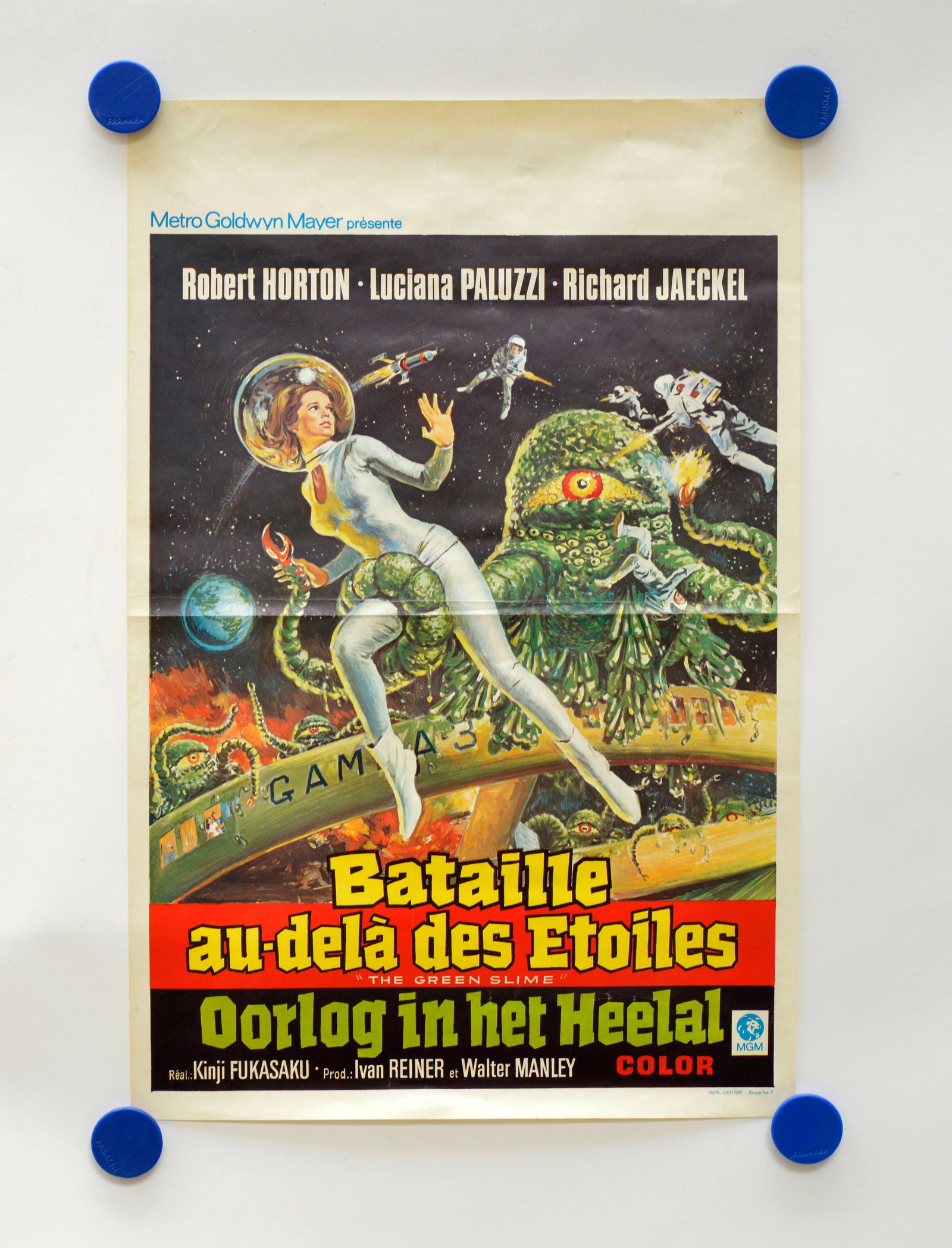 Kino Plakat, Bataille au dela des etoiles: Kino Plakat, La Bataille au dela des etoiles, (the green slime) 52 x 35 cm, Belgium, 60er Jahre, Z 1-