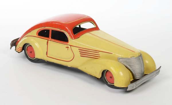 Guenthermann: English: Guenthermann, Stream Line Sedan Car, Germany prewar, tin, windup ok, minimal paint damage, paint minimally repaired, condition 2- Deutsch: Günthermann, Stromlinien Limousine, Germany VK, 29