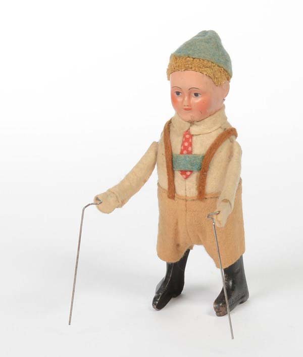 Schuco: English: Schuco, Dancing Figure "Seppl", Germany prewar, mixed materials, windup ok, dancing partner missing Deutsch: Schuco, Tanzfigur "Seppl", Germany VK, 14 cm, Gemischtbauweise, Uhrwerk ok, Tanzpa