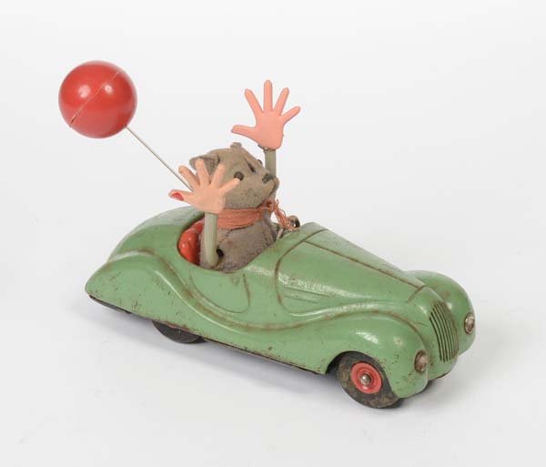 Schuco: English: Schuco, Sonny 2005, US Zone Germany, tin, windup ok, paint damage, condition 3- Deutsch: Schuco, Sonny 2005, US Zone Germany, 14 cm, Blech, Uhrwerk ok, Lackmängel, Z 3-, (6)