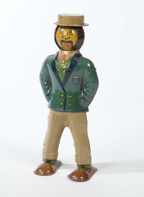 Distler: English: Distler, Man with 3 Faces, Germany prewar, tin, functions ok, condition 1-2 Deutsch: Distler, Mann mit 3 Gesichtern, Germany VK, 19 cm, Blech, Funktionen ok, Z 1-2, (3240)