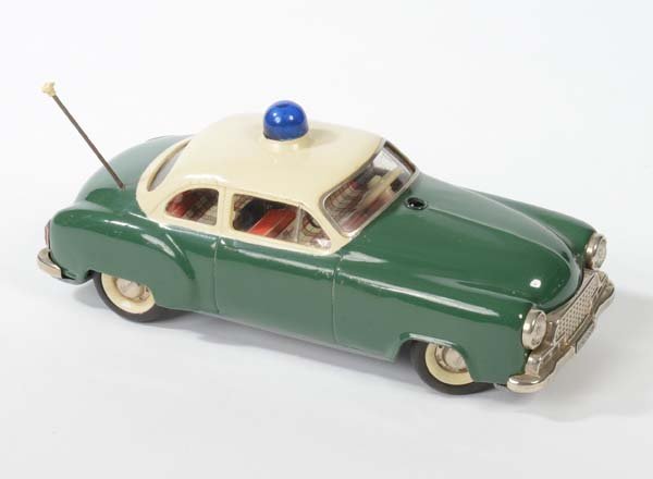 Schuco: English: Schuco, Alarm Car, W.-Germany, tin, drive not checked, condition 2- Deutsch: Schuco, Alarm Car, W.-Germany, 21 cm, Blech, Antrieb nicht geprüft, Z 2-, (439)