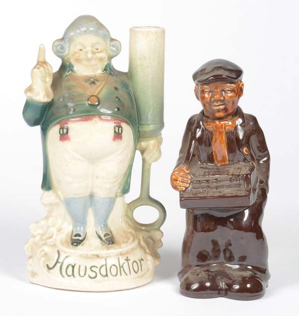 Figure Bottles: 2 Figure Bottles, ceramics, dusty, C 1-2