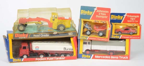 Dinky Toys: Dinky Toys, 5 cars 70s, England, diecast, box C 1-/2-, C 1/1-