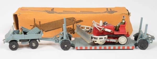 Silk: Silk, Unimog flat bed trailer + chute, W.-Germany, plastic, box C 2-3, C 2+/2-