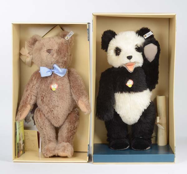 Steiff: Steiff bundle, "Teddy Bear"+"Giant Panda" replica 1995/96, box C 1, C 1