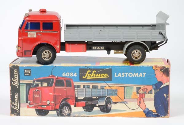 Schuco: Schuco, Lastomat, W.-Germany, mixed construction tin + plastic, bat. drive: engine ok/drive wheel doesn't grip, box C 2, C 2
