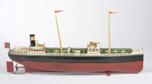 Fleischmann: Fleischmann, Oil Tanker, W.-Germany, tin, clockwork ok, masts slightly loose, otherwise very good condition