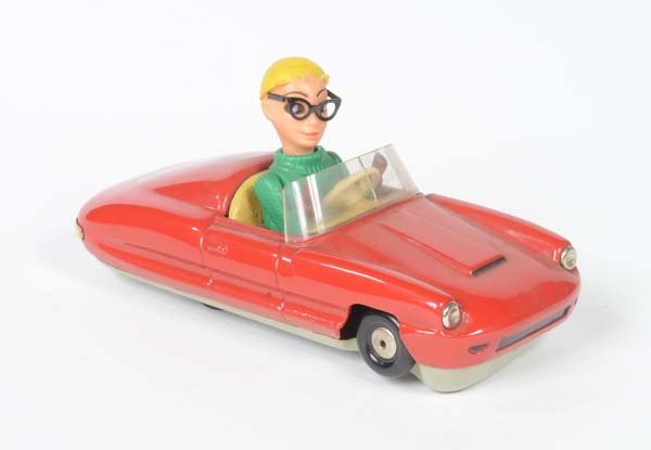 Schuco: Schuco, Dalli 1011, W.-Germany, tin, clockwork ok, crack on windscreen, helmet damaged, C 2-