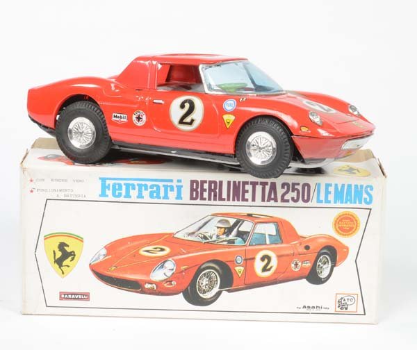 ATC: ATC, Ferrari, Japan, tin, battery drive ok, min. paint d., box C 1-, one spot of flood light minimally repainted, otherwise good, C 1-2,