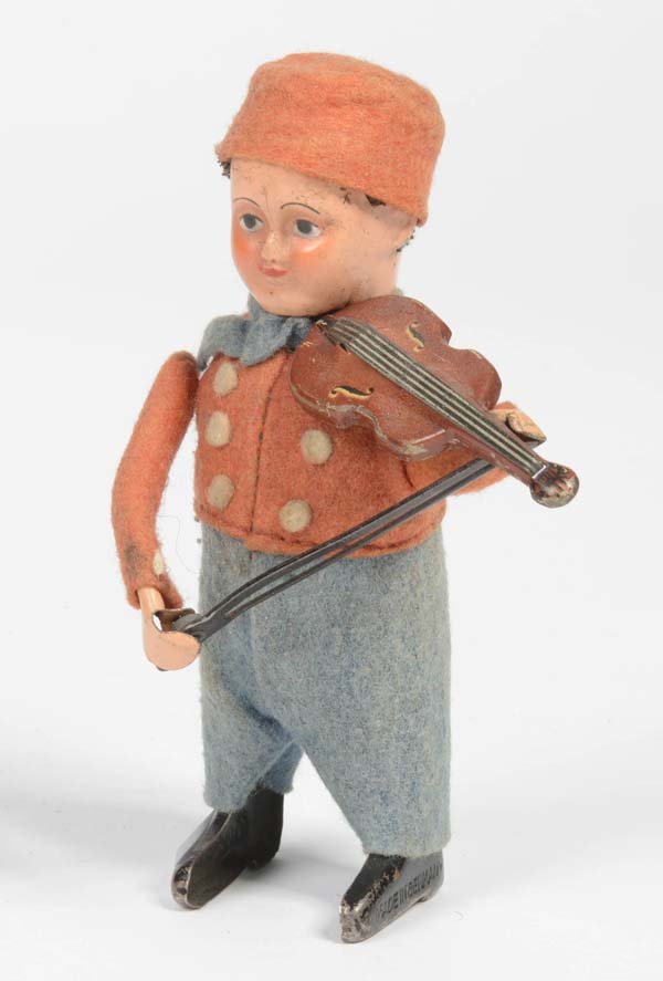 Schuco: Schuco, Dancing Figure, Dutch with Violin, Germany pw, mixed construction, clockwork ok, face with min. paint d., clothing slightly bleached out, otherwise good, C 2